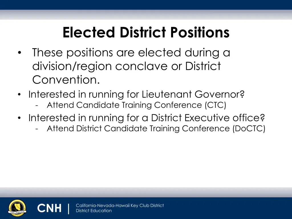 elected district positions