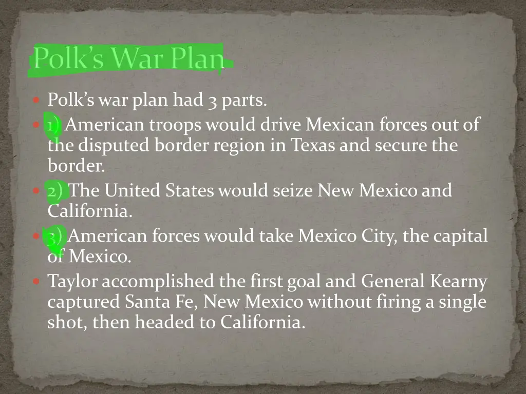 polk s war plan