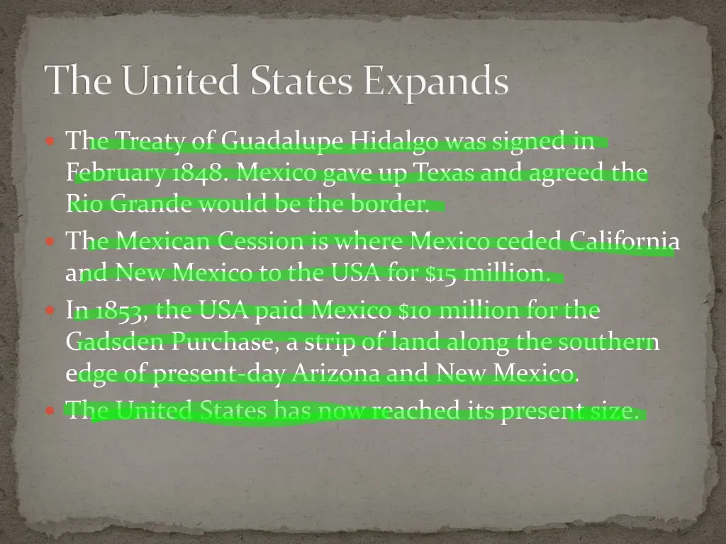 the united states expands