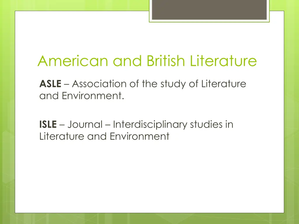 american and british literature