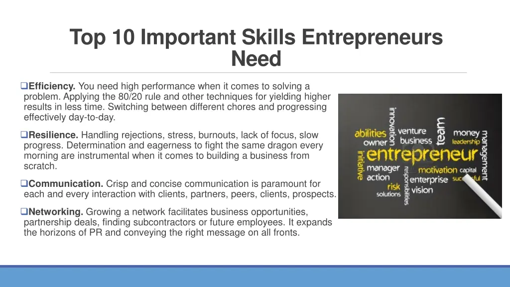 top 10 important skills entrepreneurs need