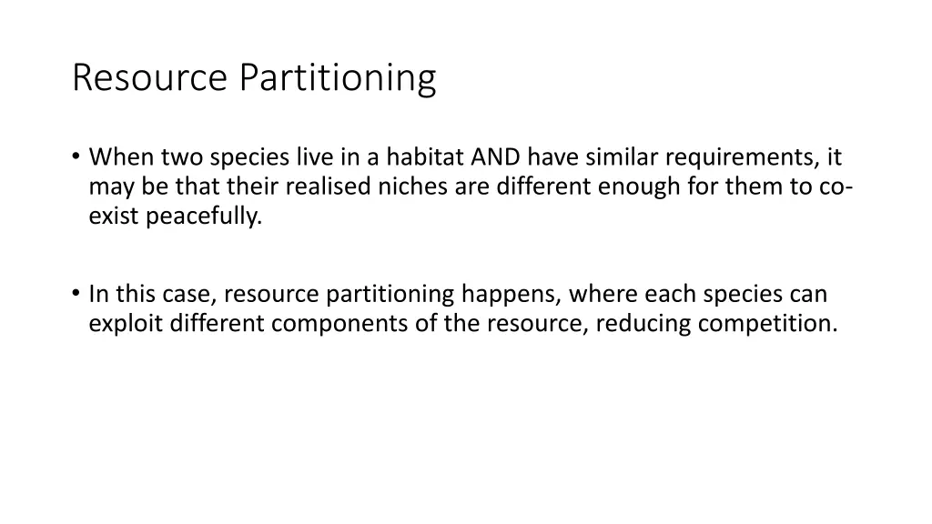 resource partitioning