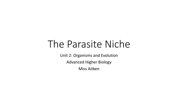 the parasite niche