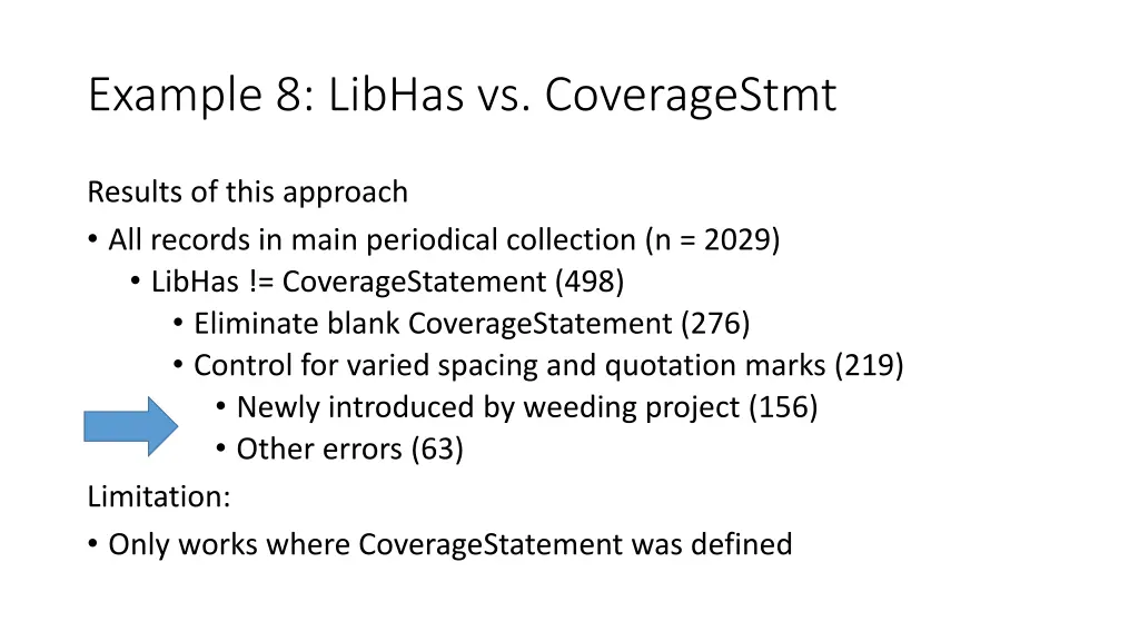 example 8 libhas vs coveragestmt 3