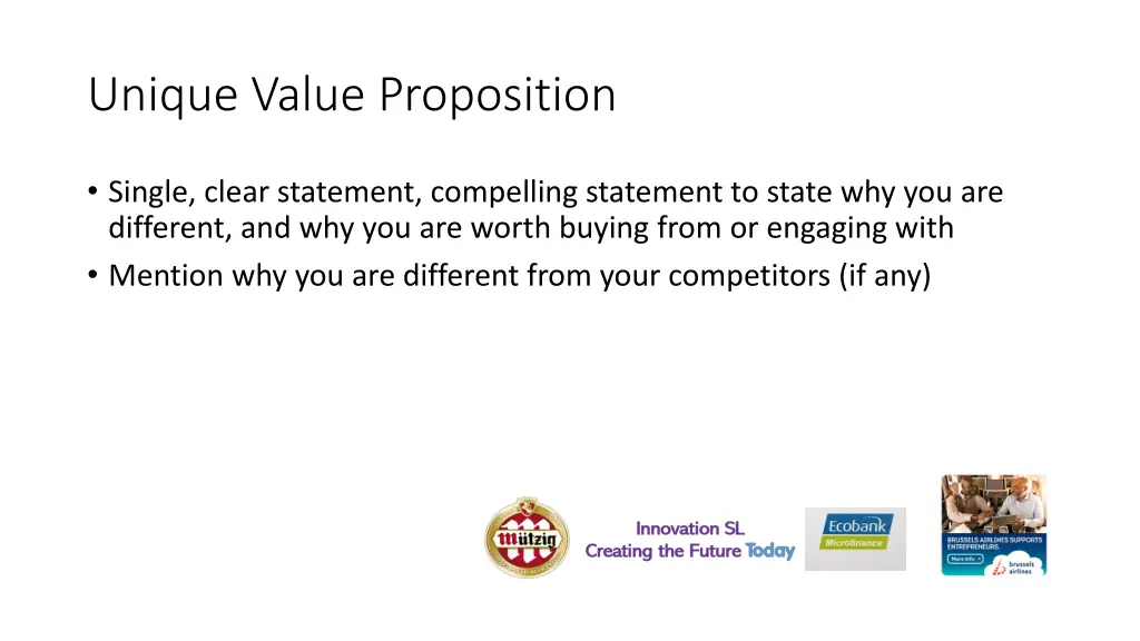 unique value proposition