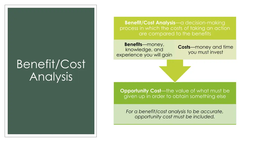 benefit cost analysis a decision making process