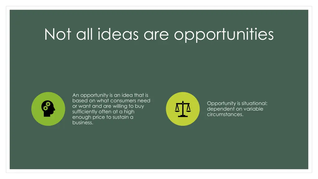 not all ideas are opportunities