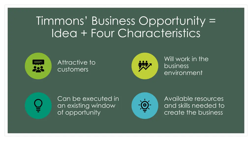 timmons business opportunity idea four