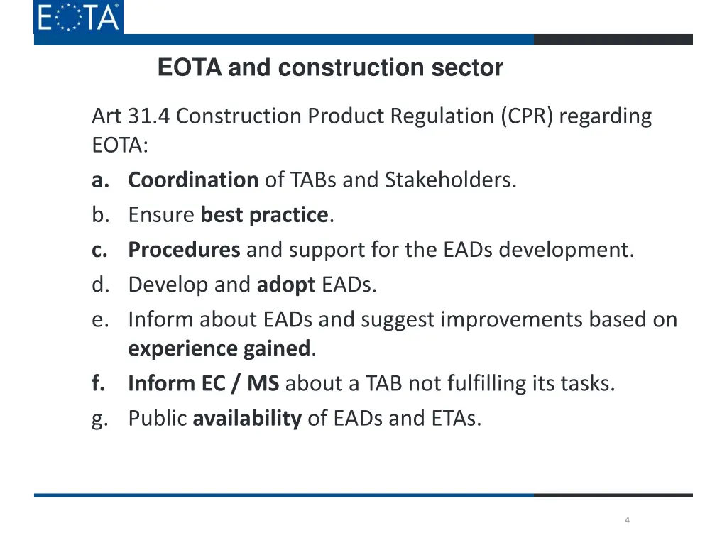 eota and construction sector