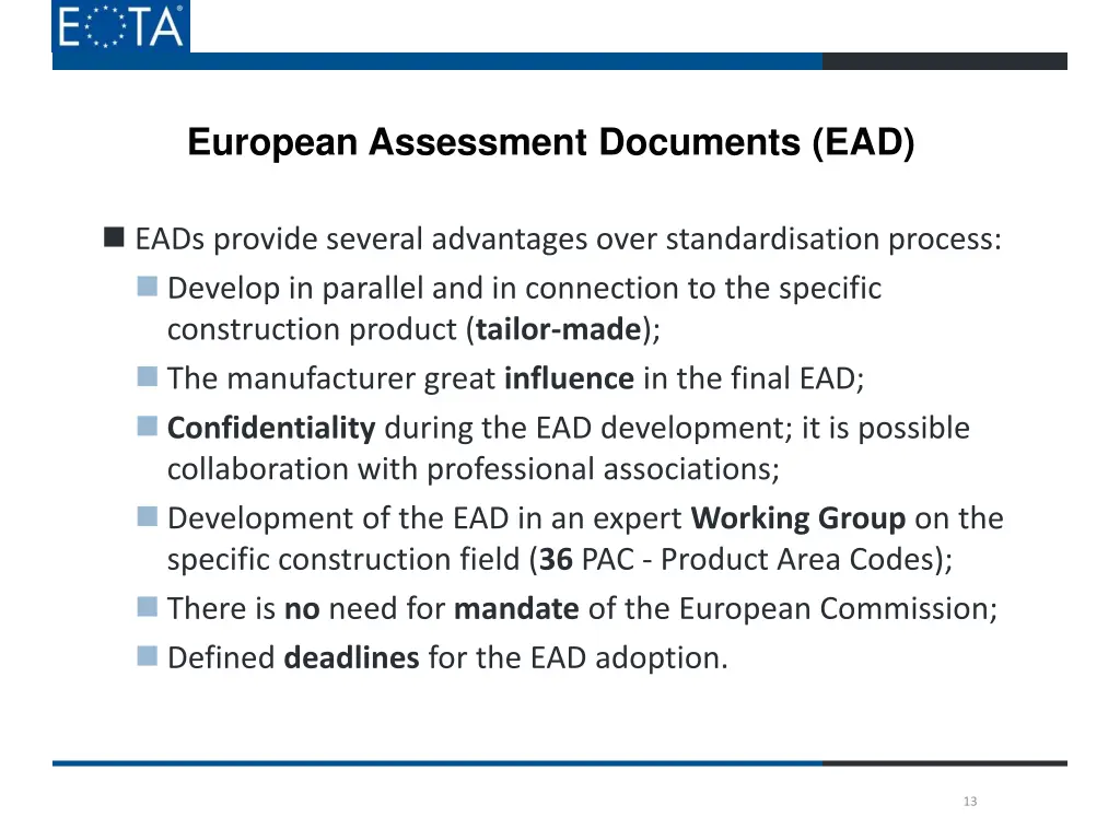 european assessment documents ead