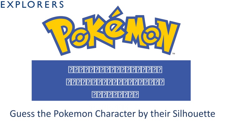 guess the pokemon character by their silhouette