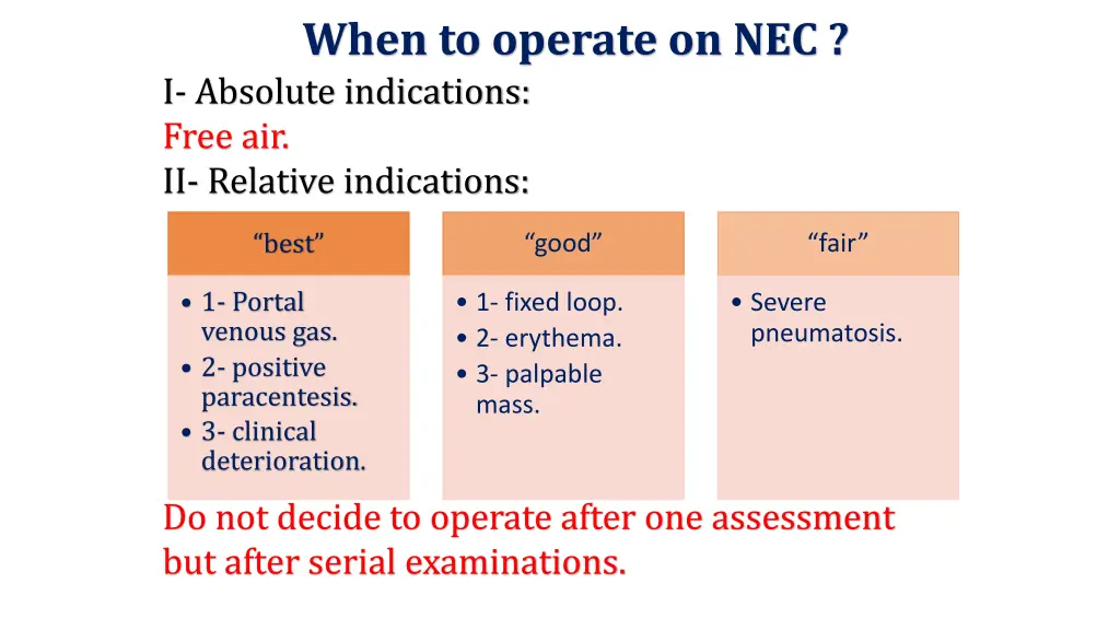 when to operate on nec