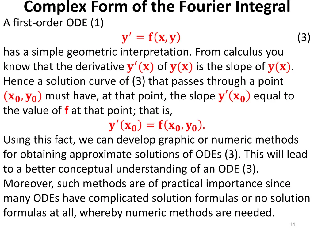 complex form of the fourier integral