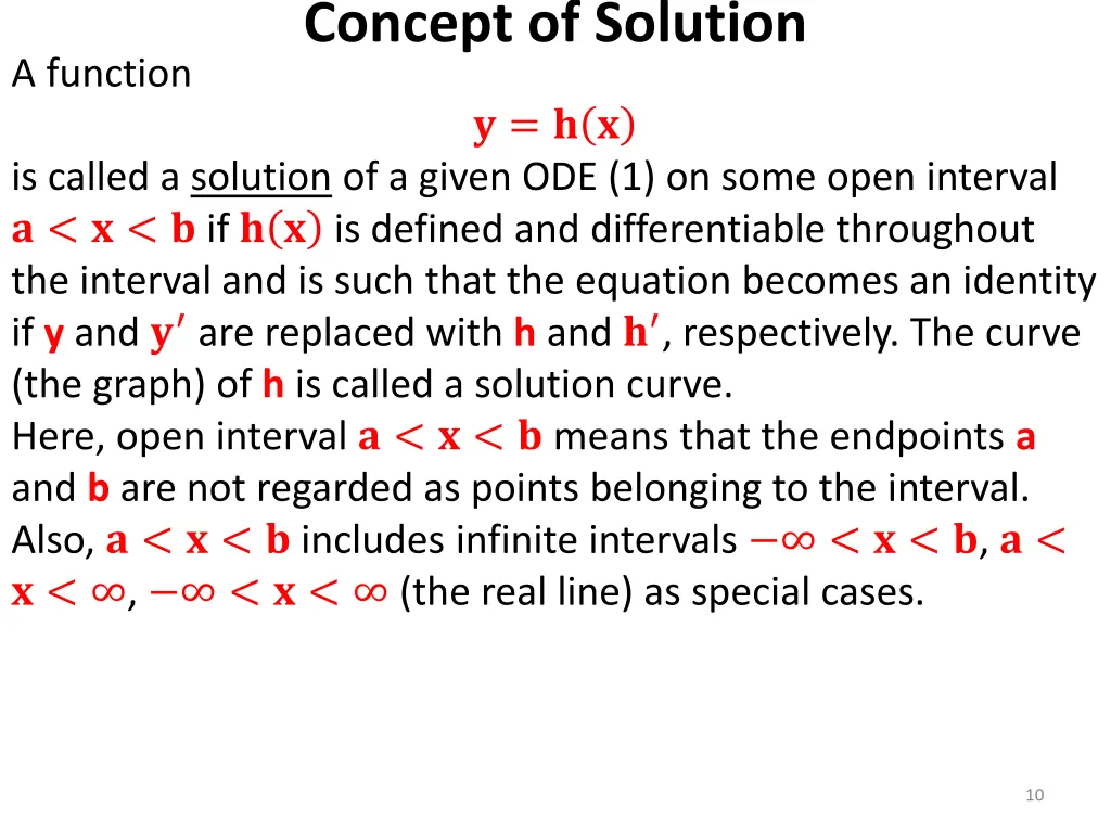 concept of solution