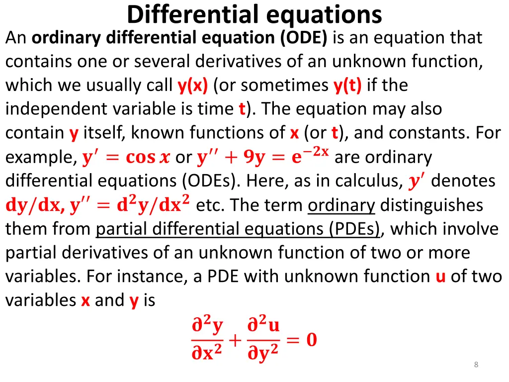 differential equations