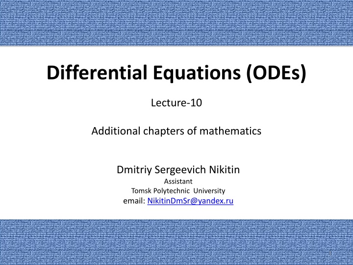 differential equations odes