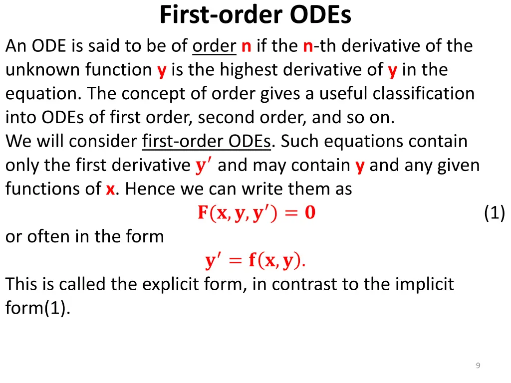 first order odes