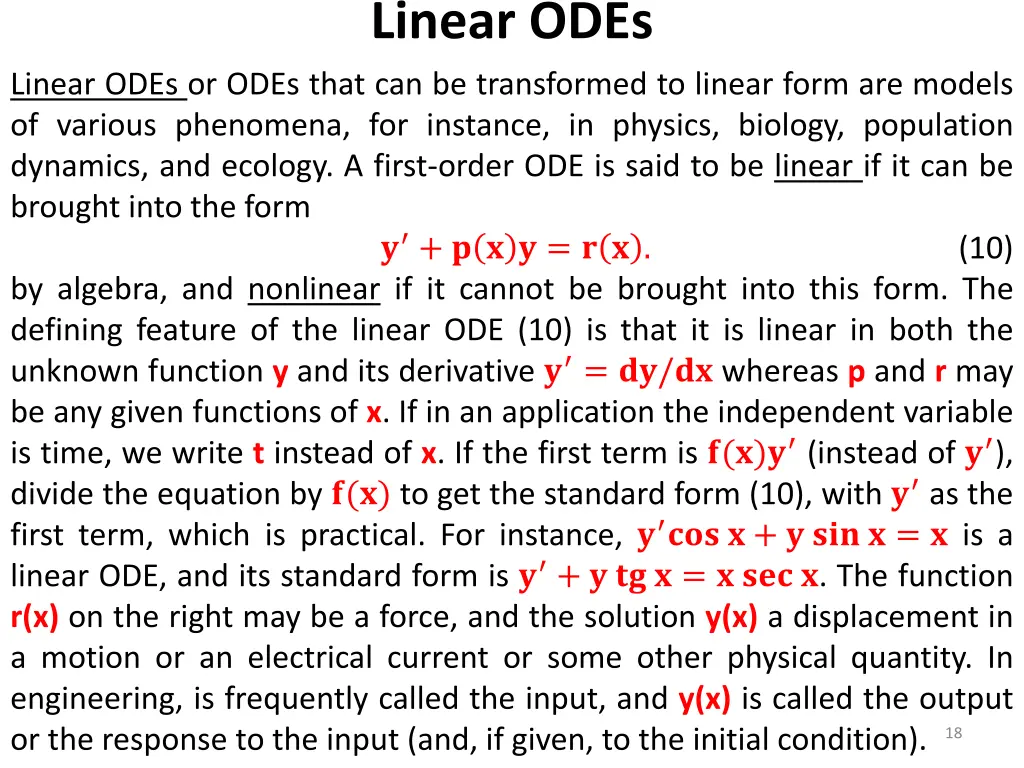 linear odes