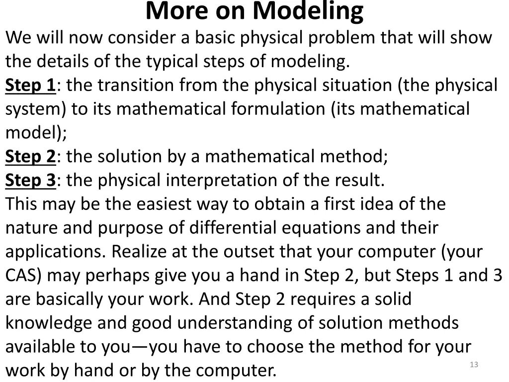 more on modeling