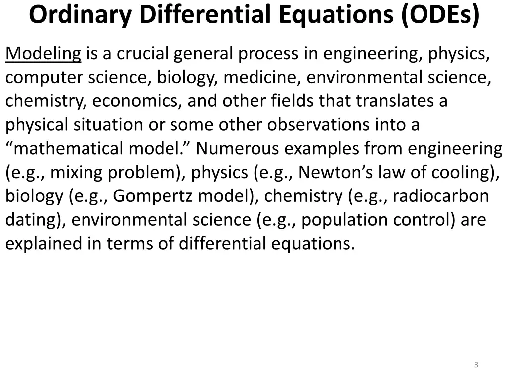 ordinary differential equations odes 1