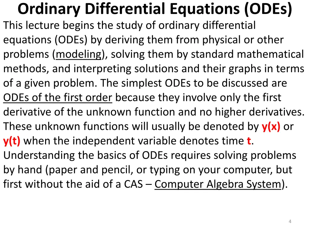 ordinary differential equations odes 2