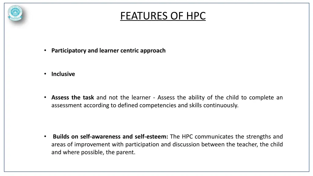 features of hpc