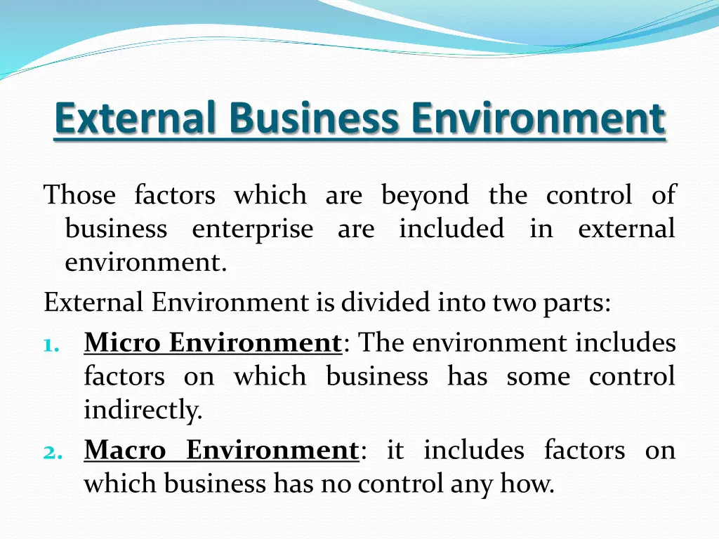 external business environment