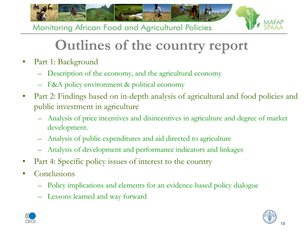 outlines of the country report