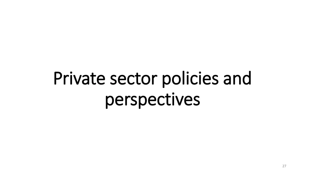 private sector policies and private sector