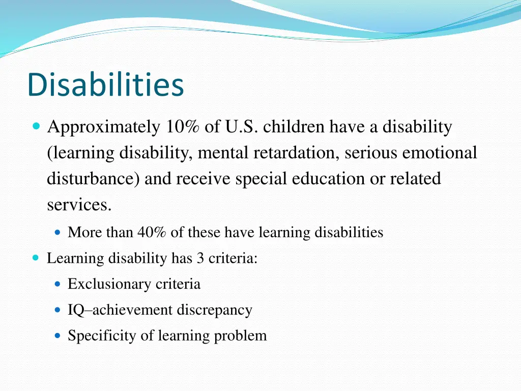 disabilities