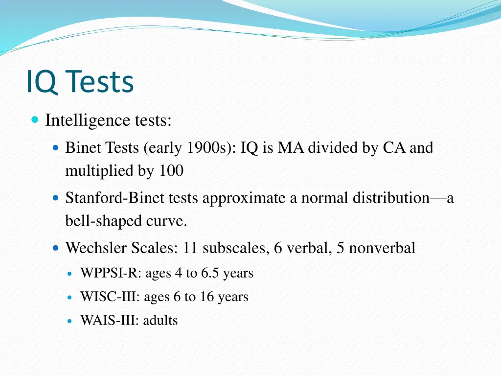 iq tests intelligence tests