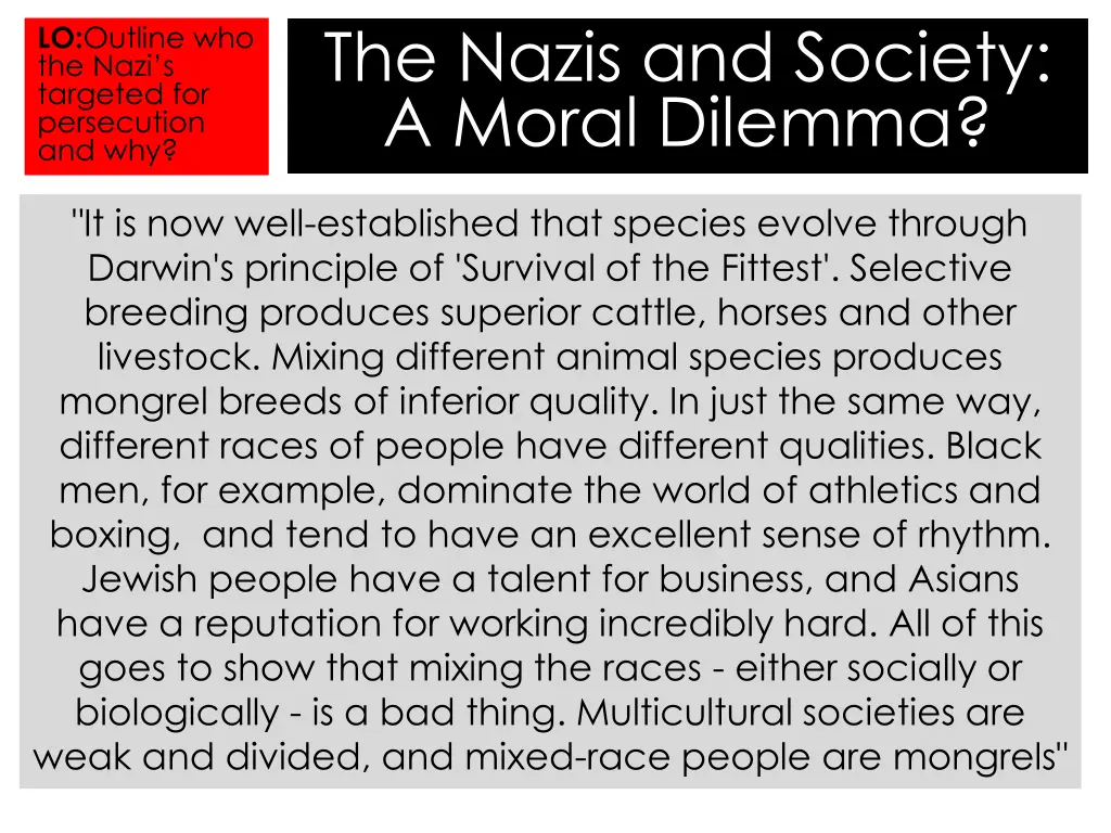 the nazis and society a moral dilemma