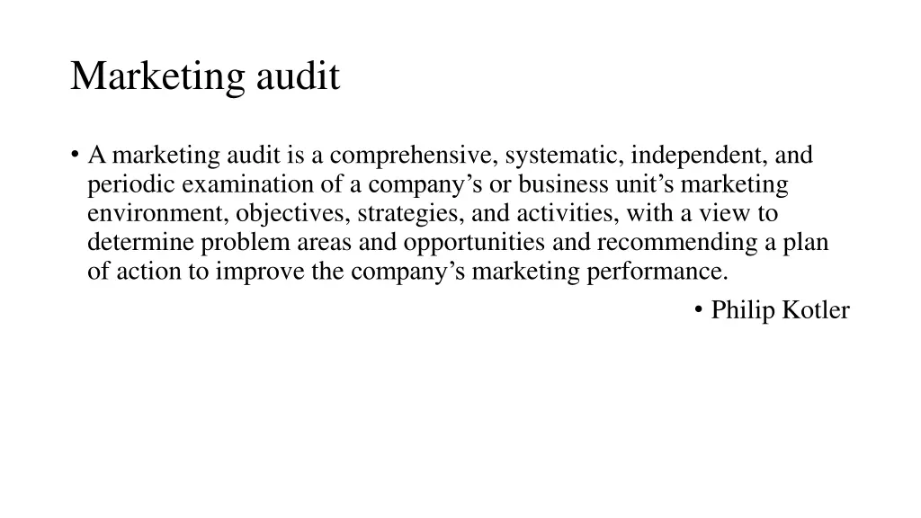 marketing audit