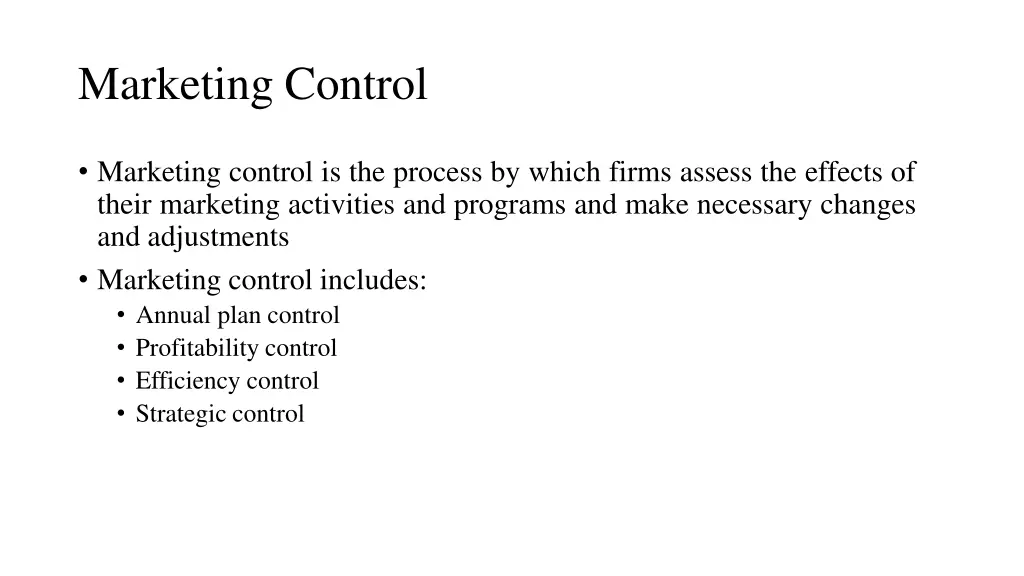 marketing control 1