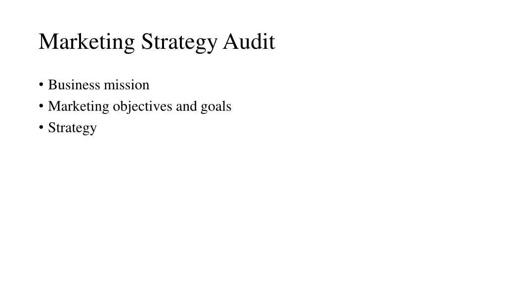 marketing strategyaudit