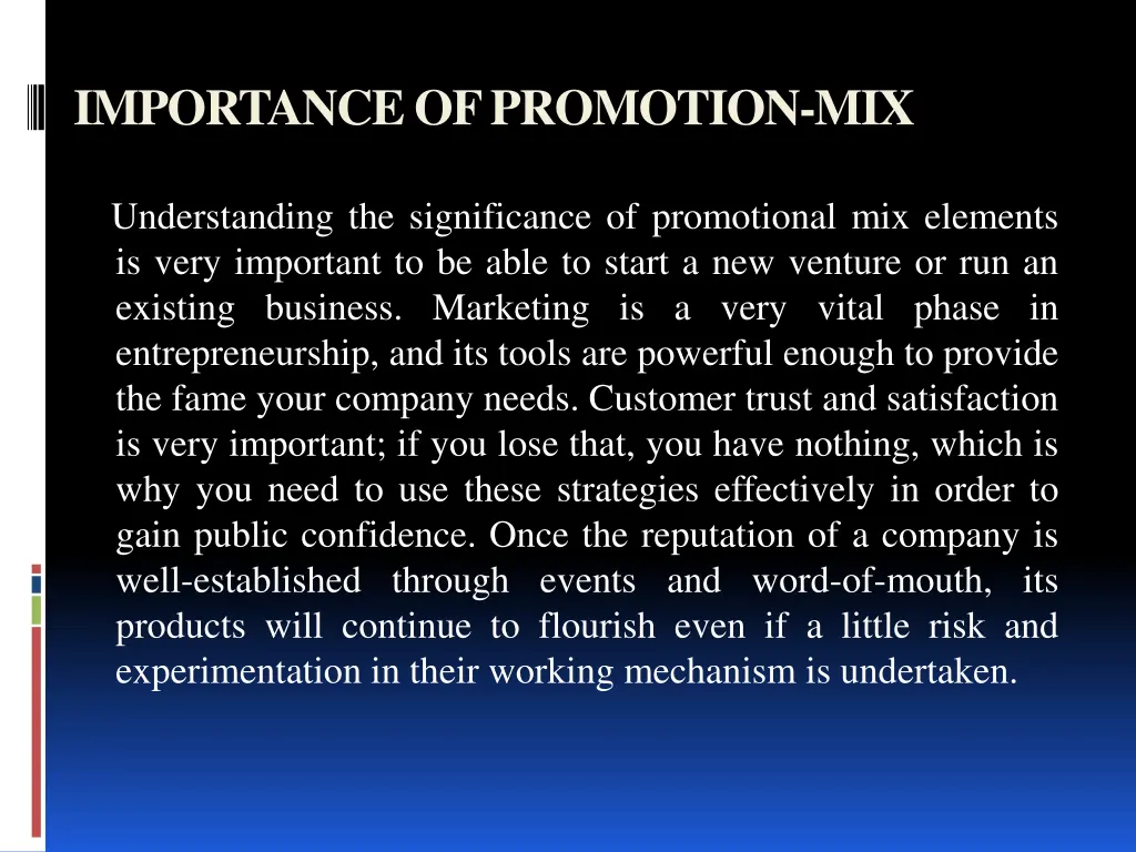 importance of promotion mix