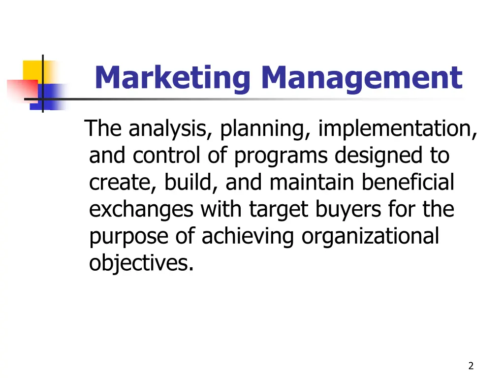 marketing management