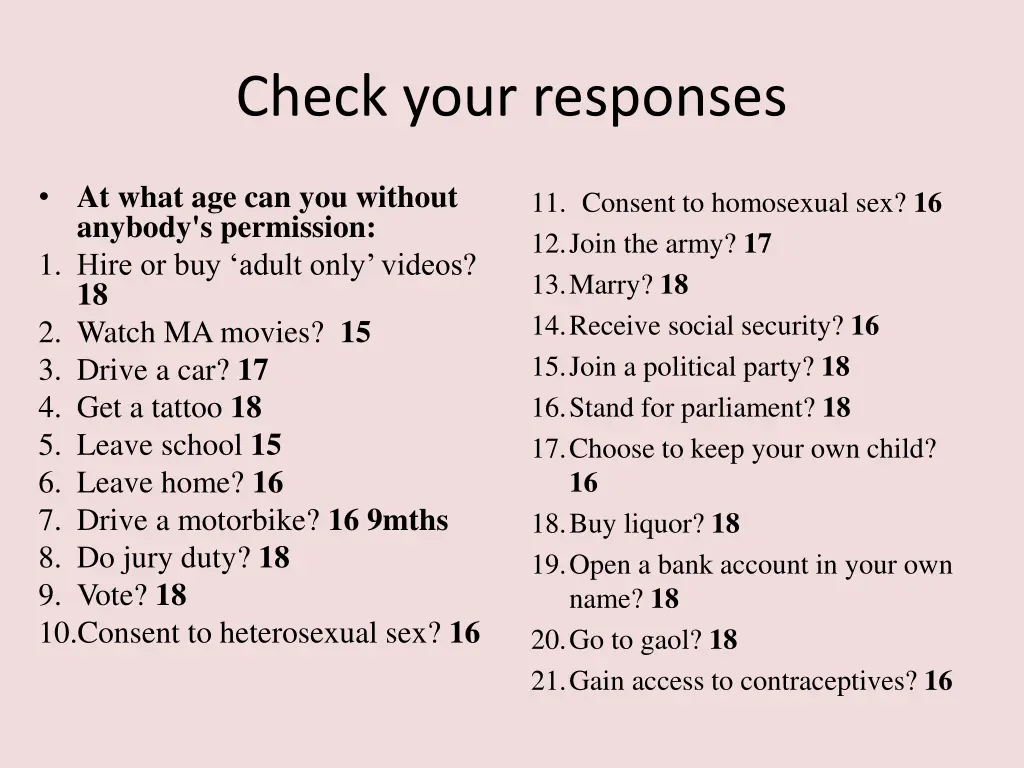 check your responses