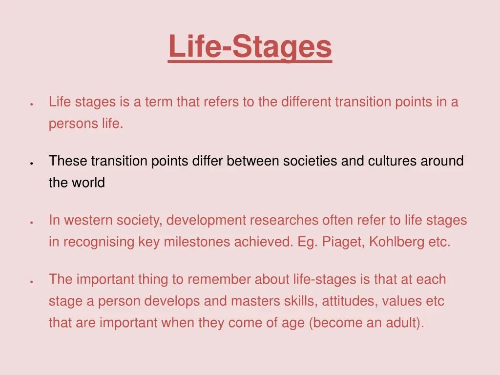 life stages