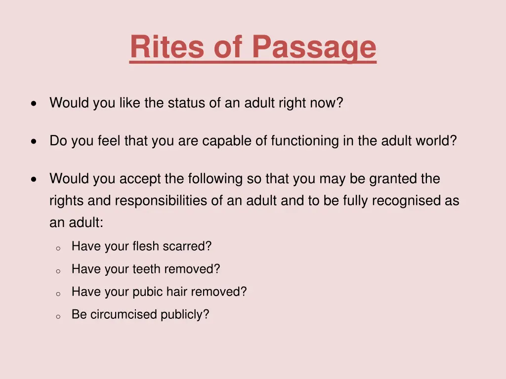 rites of passage