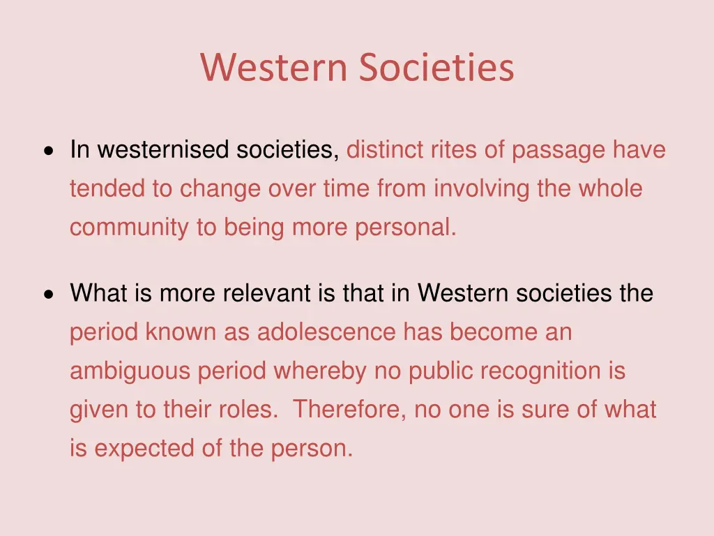 western societies