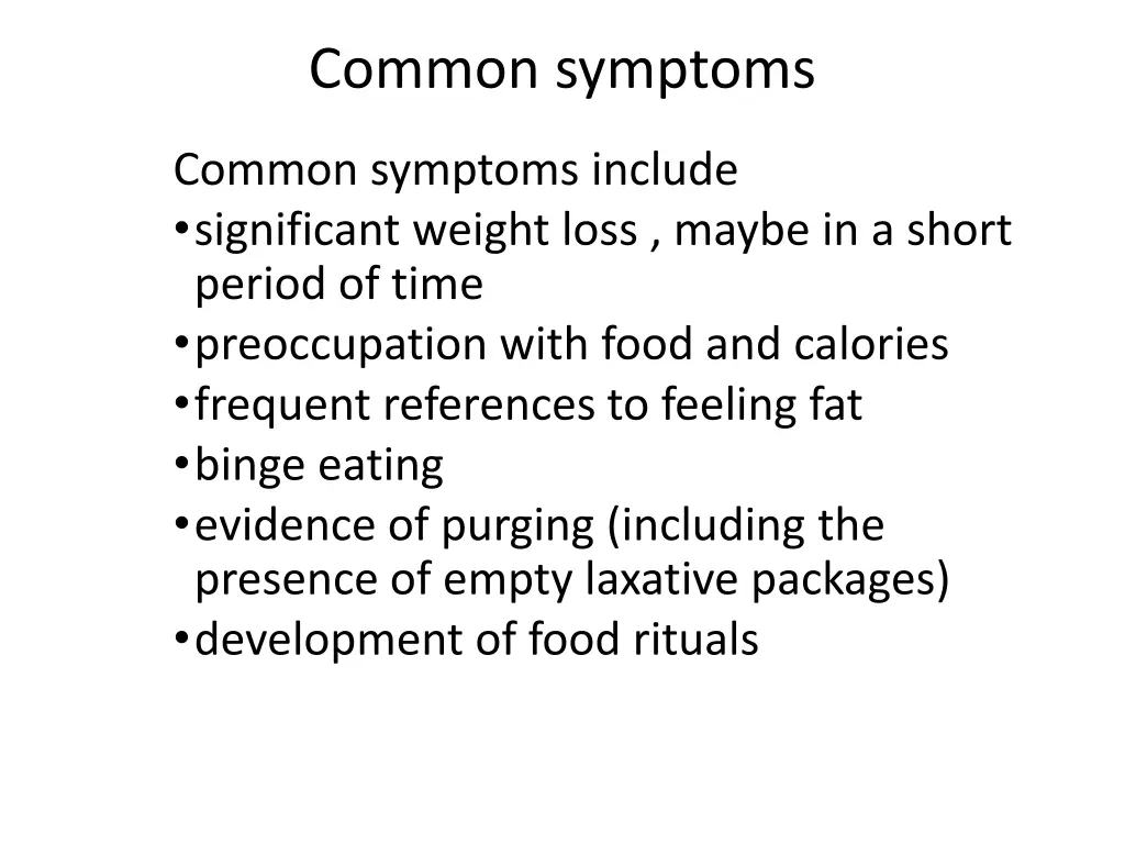 common symptoms