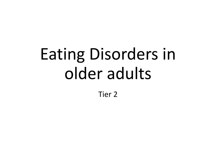 eating disorders in older adults