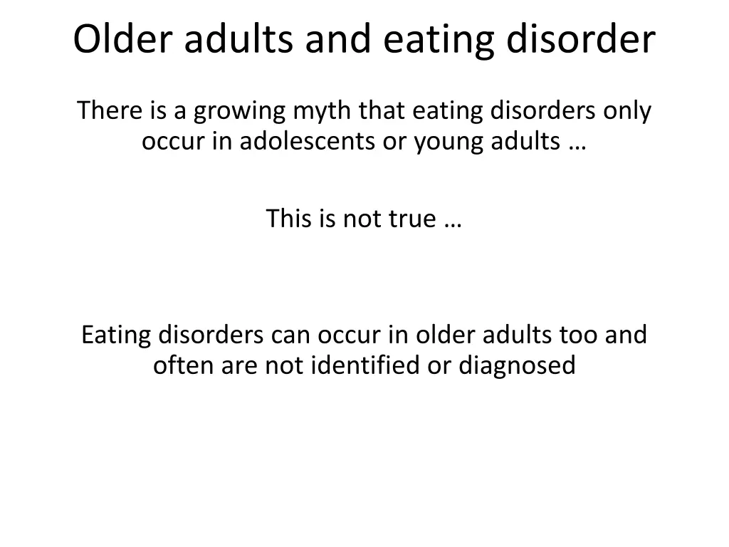 older adults and eating disorder