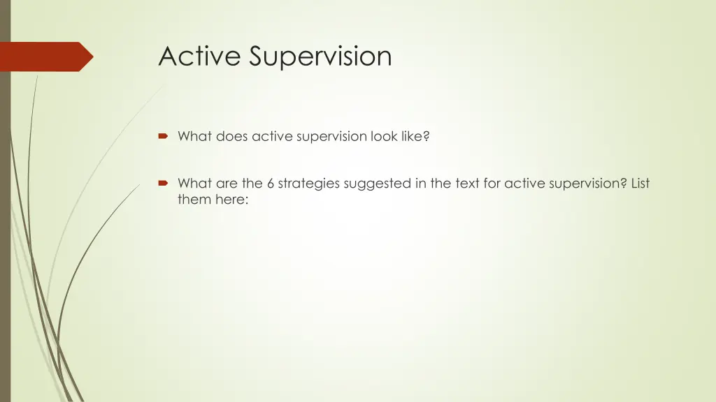 active supervision