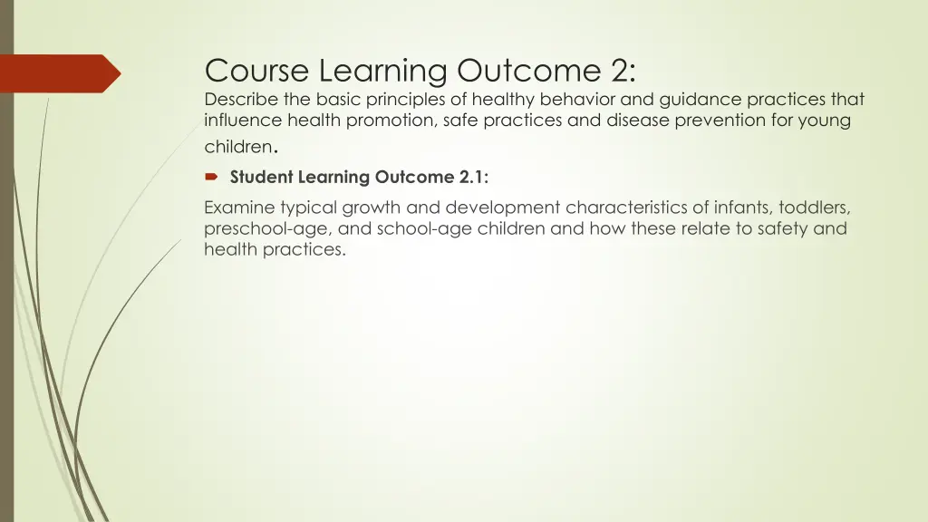 course learning outcome 2 describe the basic