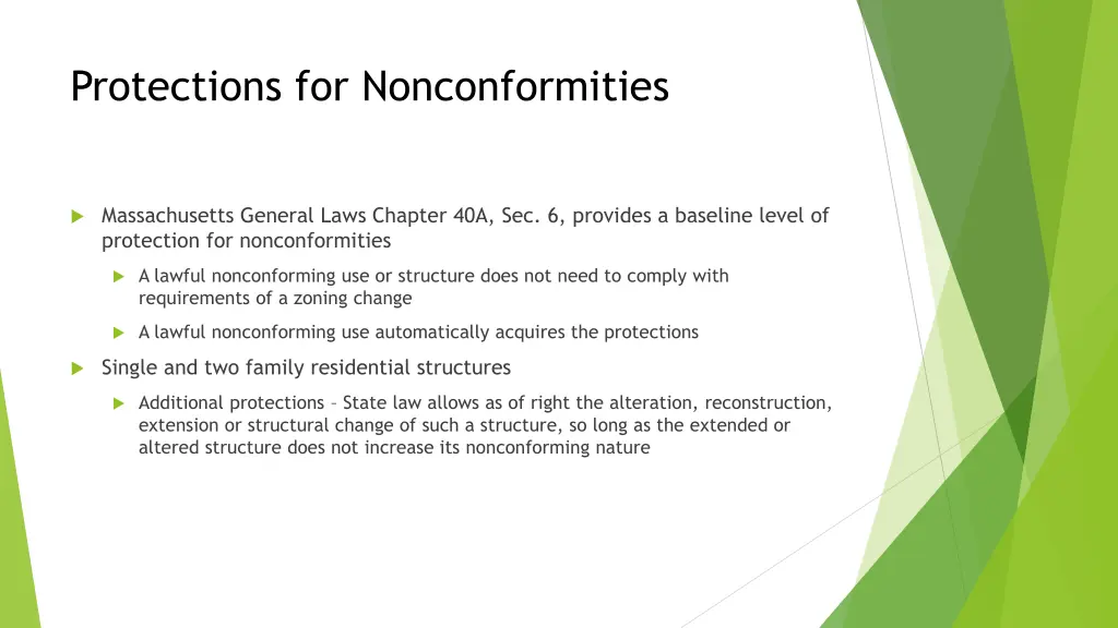 protections for nonconformities