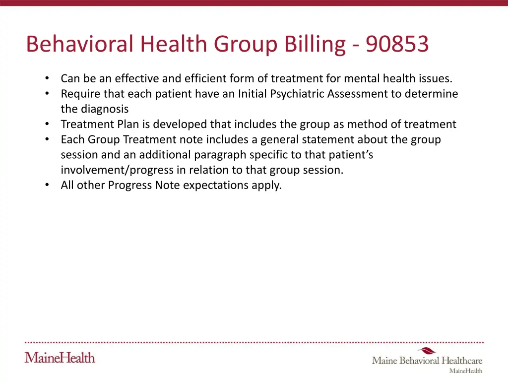 behavioral health group billing 90853