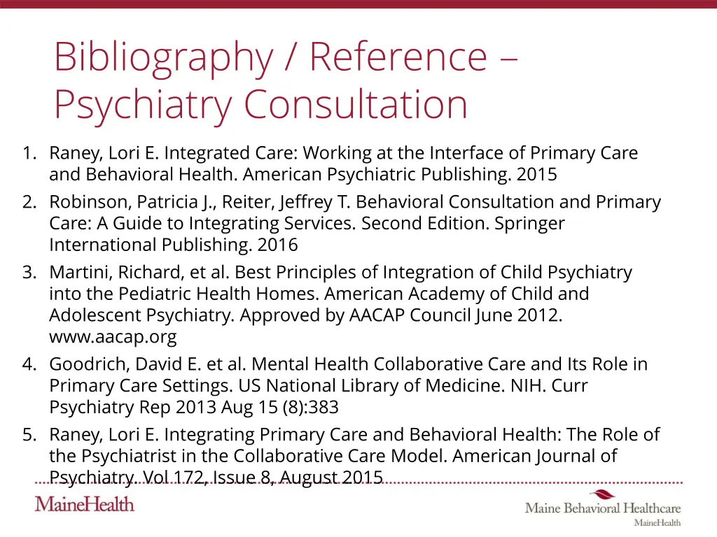 bibliography reference psychiatry consultation