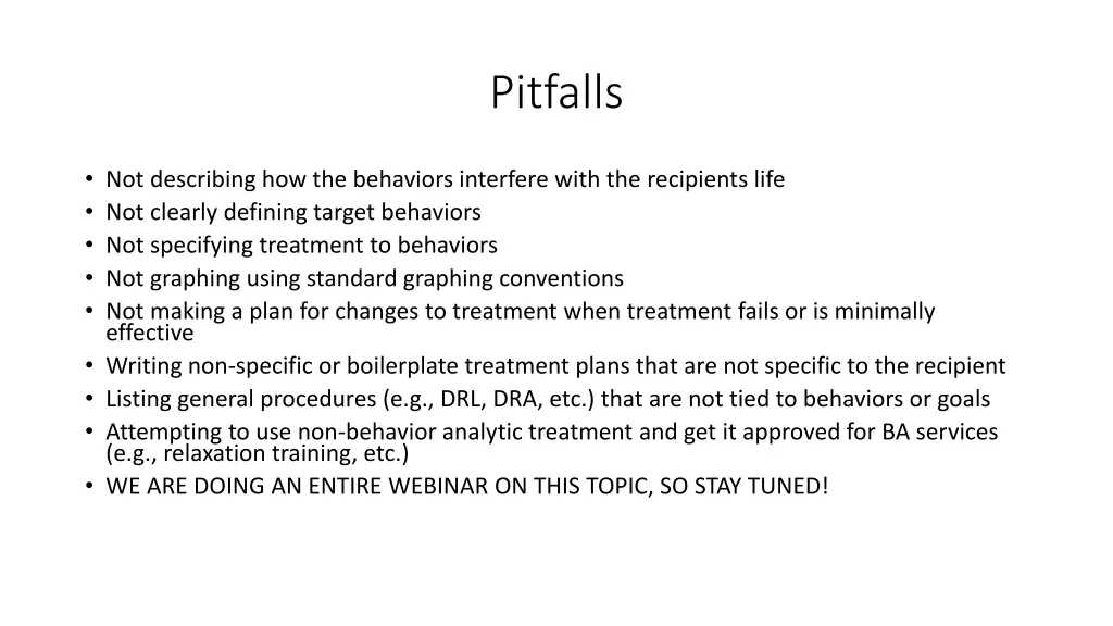 pitfalls